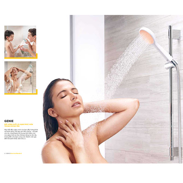 Bộ vòi sen tắm Cao Cấp GENIE AMERICAN STANDARD - Thiết Kế 120 Tia nước đặc biệt nhẹ nhàng với làn da trẻ em - Hàng chính hãng