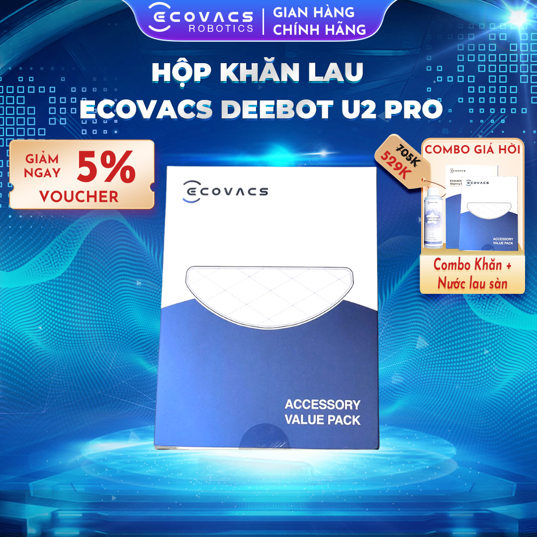 Hộp khăn lau Ecovacs Deebot U2 Pro - Hàng Chính Hãng