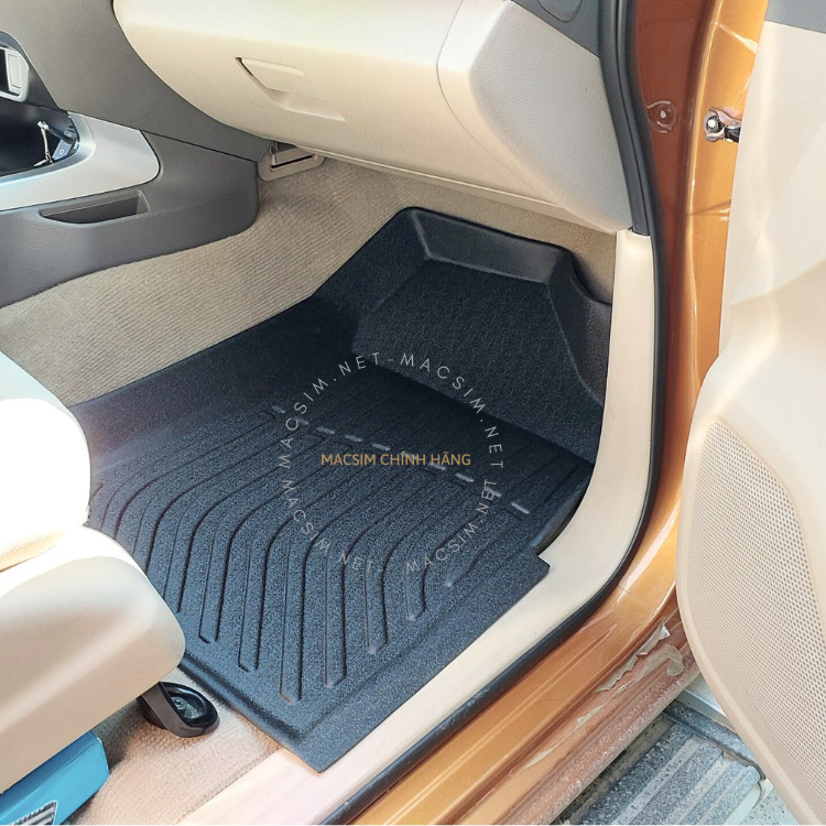 Hàng loại 2 Thảm lót sàn xe ô tô Nissan Navara 2015+ Nhãn hiệu Macsim chất liệu nhựa TPE cao cấp màu đen