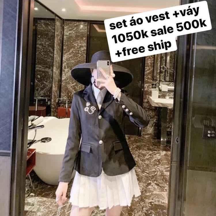 Set váy khoác vest và sơ mi