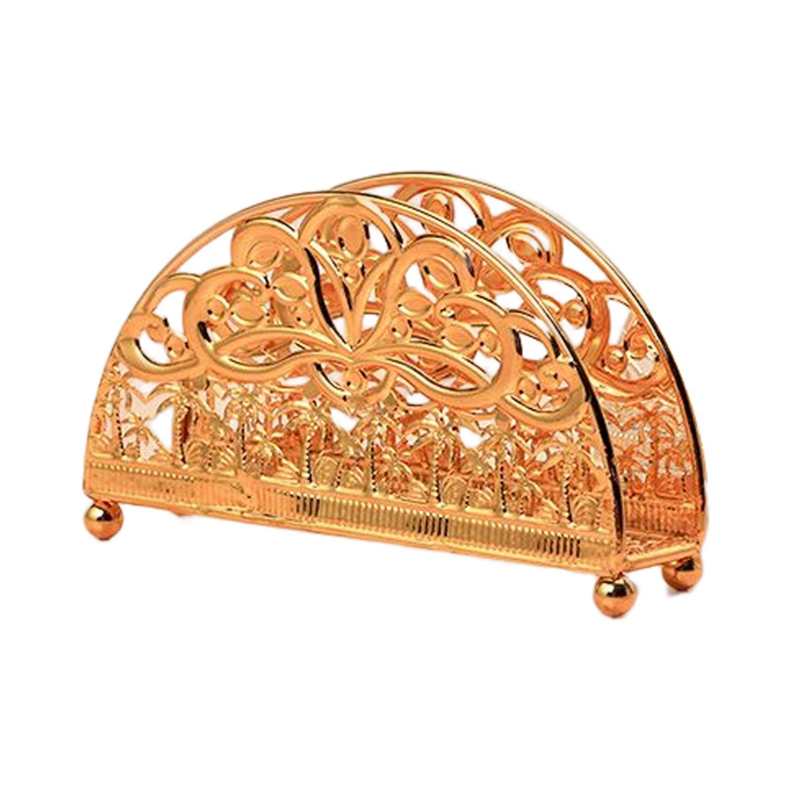 Iron Restaurant Paper Rack Tissue Rack Cafe Paper Towel Dispenser Storage Golden