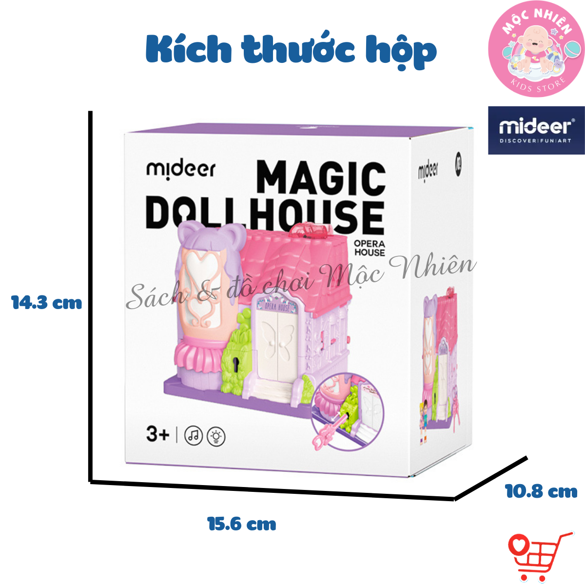 Nhà búp bê mini có âm thanh - Mideer Magic Dollhouse - Mô hình ngôi nhà kẹo ngọt cho bé gái 2 3 4 5 tuổi