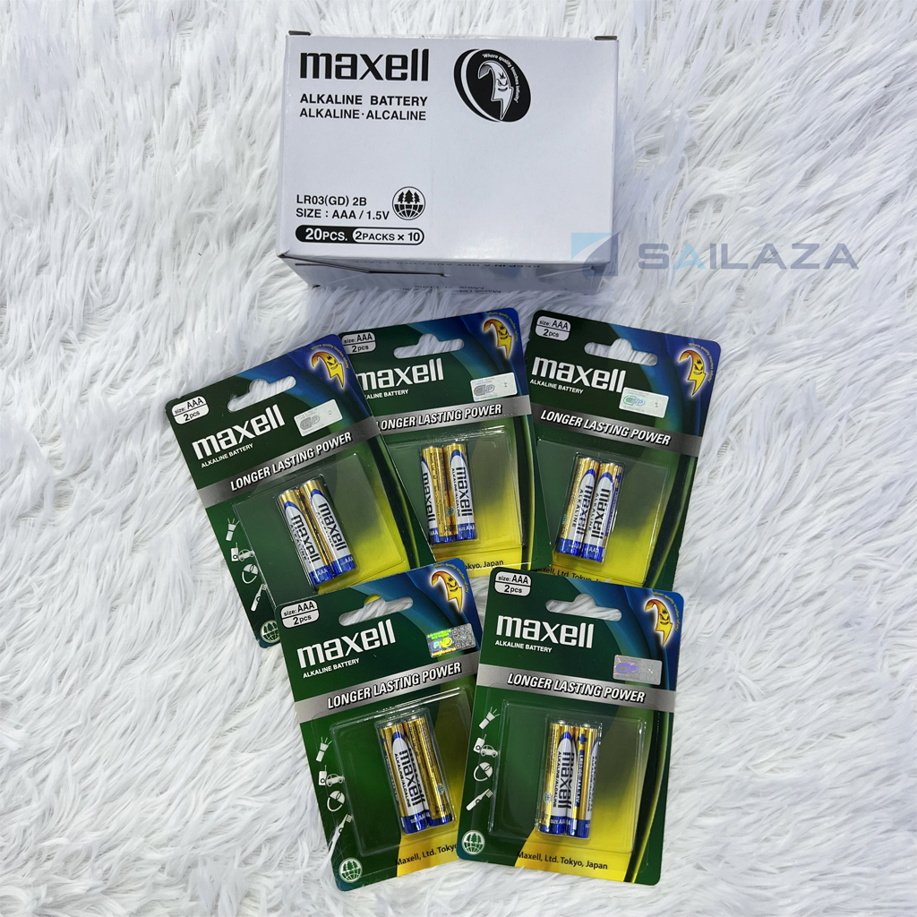 Pin AA, AAA, 2a, 3a Maxell Alkaline xanh chính hãng 1.5V Vỉ 2 viên