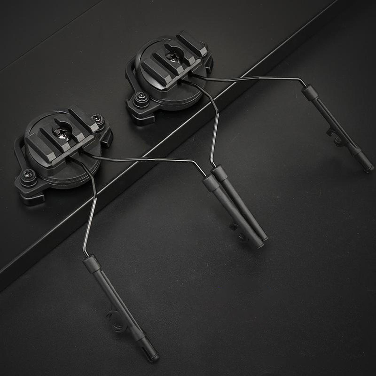 1 Pair Headset Helmet Adapter Holder, Tactical Helmet Rail Adapter Headset Support Suspension Headphones Bracket Left and Right Side Attachments