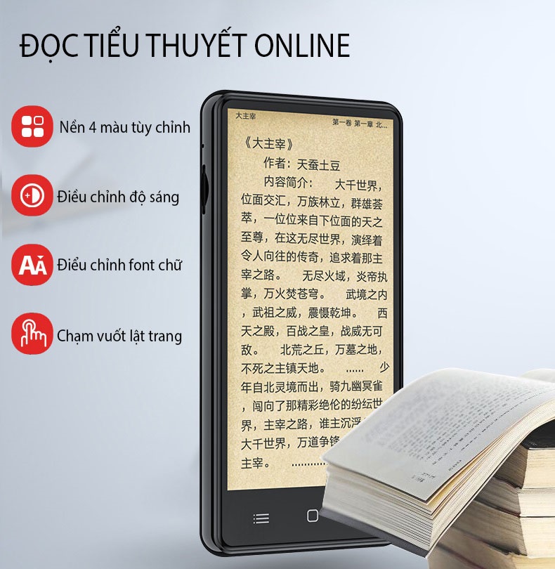 (Hỗ Trợ Tiếng Việt) Máy Nghe Nhạc Android MP4 Màn Hình Cảm Ứng 4.0 Inch Bluetooth WiFi Ruizu H8 - Hàng Chính Hãng