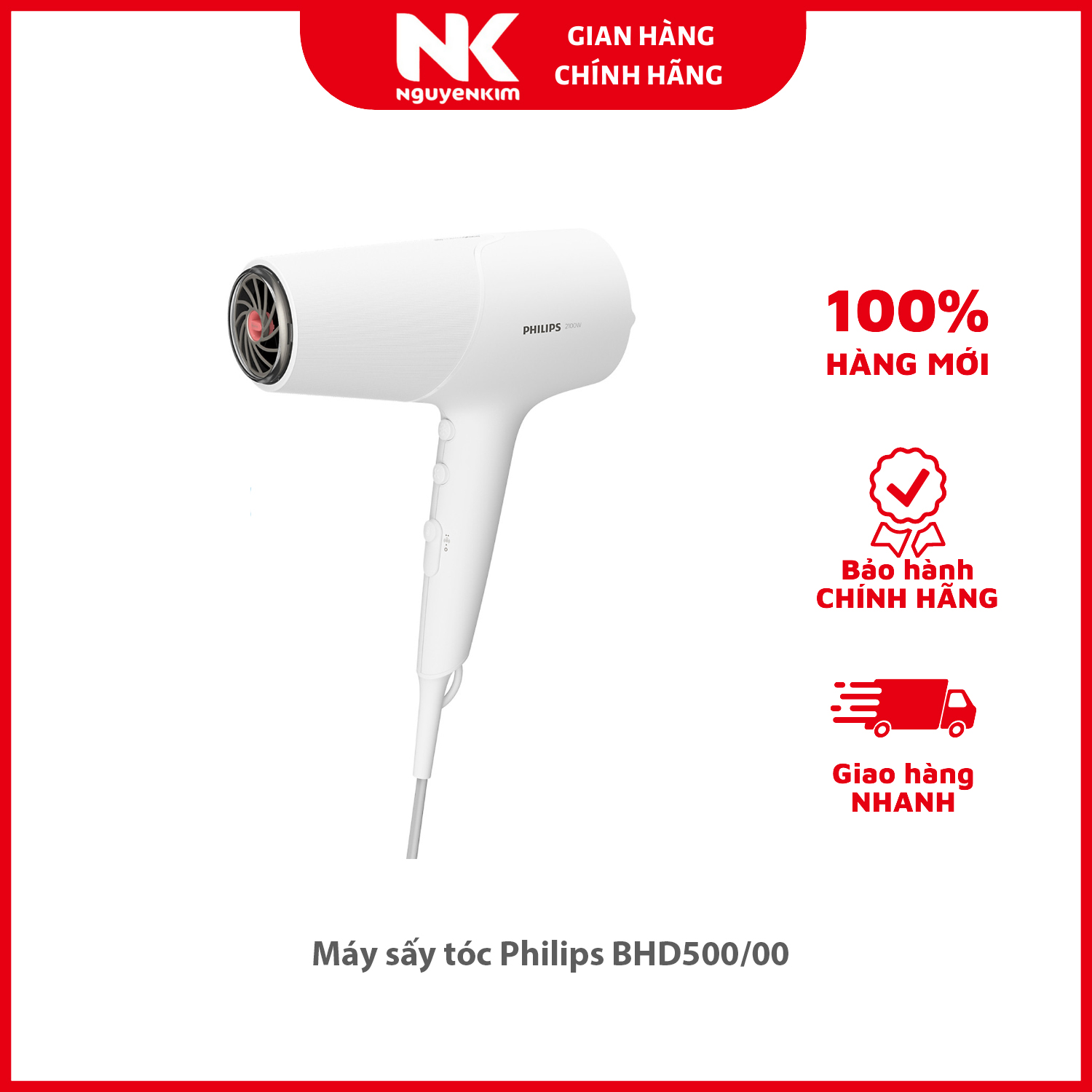 Máy sấy tóc Philips BHD500/00 - Hàng chính hãng