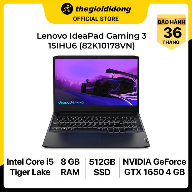 Laptop Lenovo Ideapad Gaming 3 15IHU6 i5 11300H/8GB/512GB/4GB GTX1650/15.6&quot;F/120Hz/Win11/(82K10178VN)/Đen - Hàng chính hãng