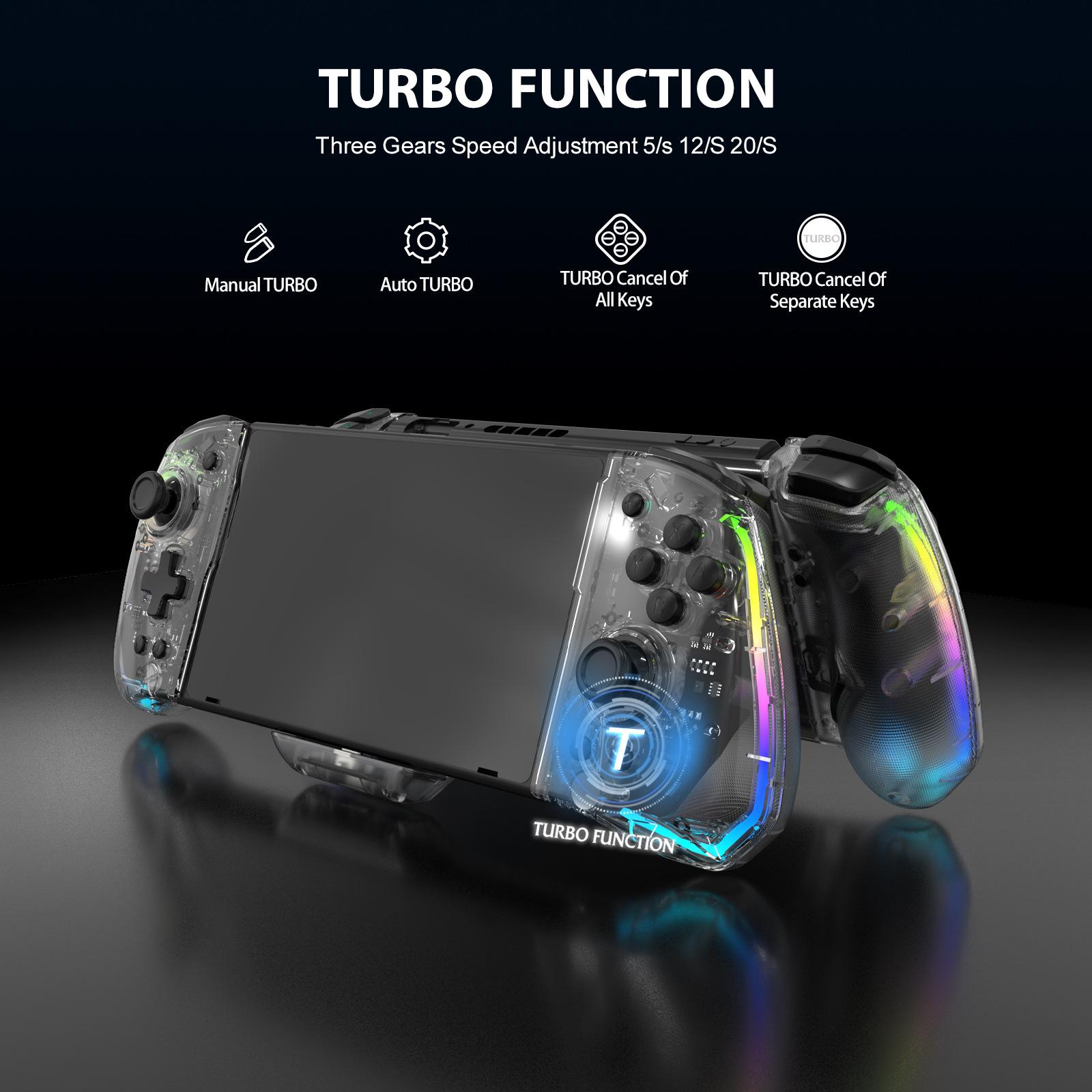 RGB đầy màu sắc Transparen cho Switch tay cầm chơi game tay cầm phù hợp Bộ điều khiển Joypad Cần điều khiển tay cầm chơi game