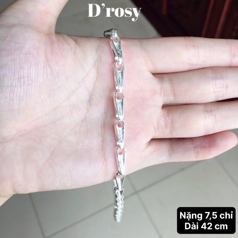 Dây chuyền bạc nam dạng khúc nhiều mẫu nặng 6,5-7,5 chỉ dài 42-44 cm chuẩn bạc ta nguyên chất