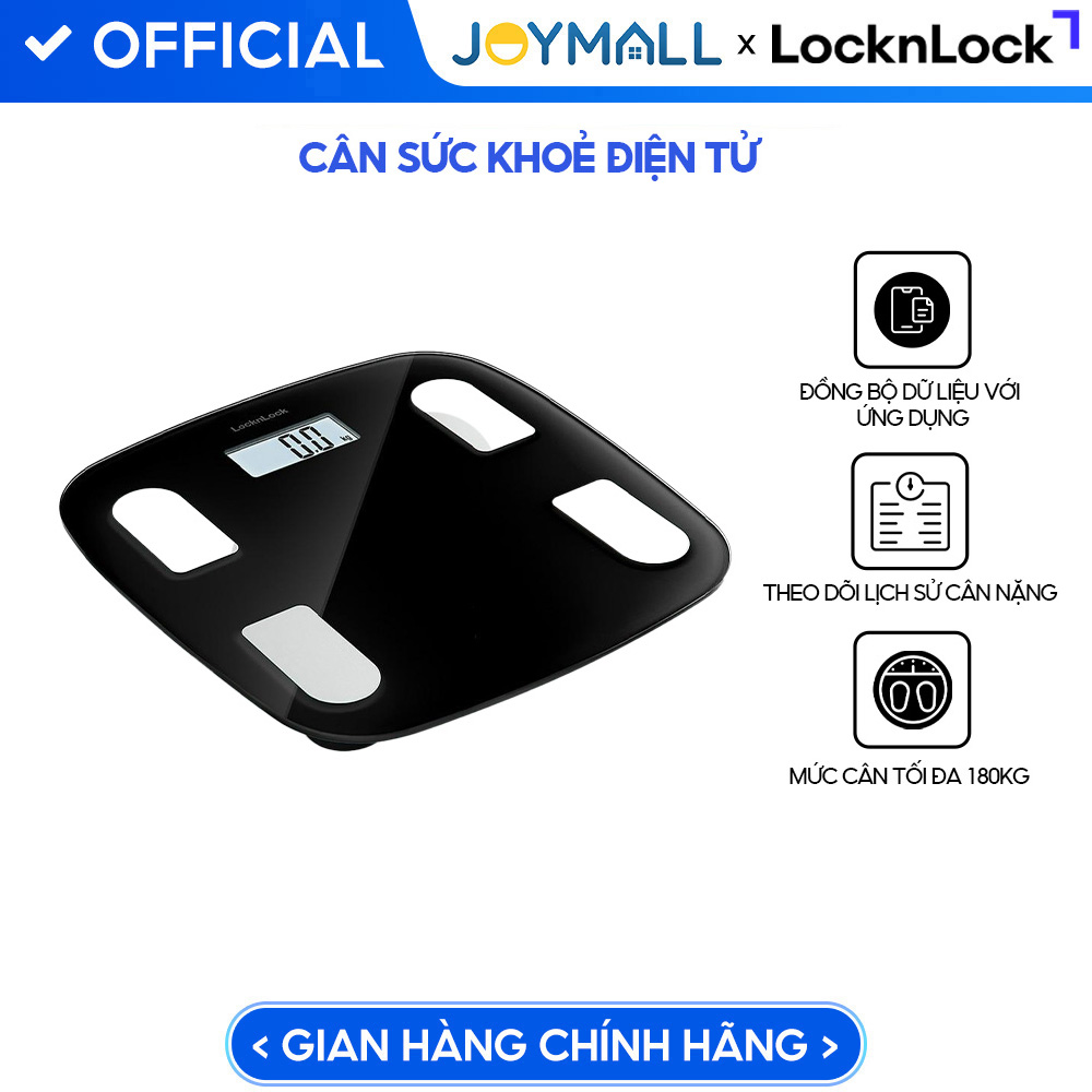 Cân Sức Khỏe Điện Tử LocknLock Body Fat Scale ENC541BLK, Hàng Chính Hãng - JoyMall