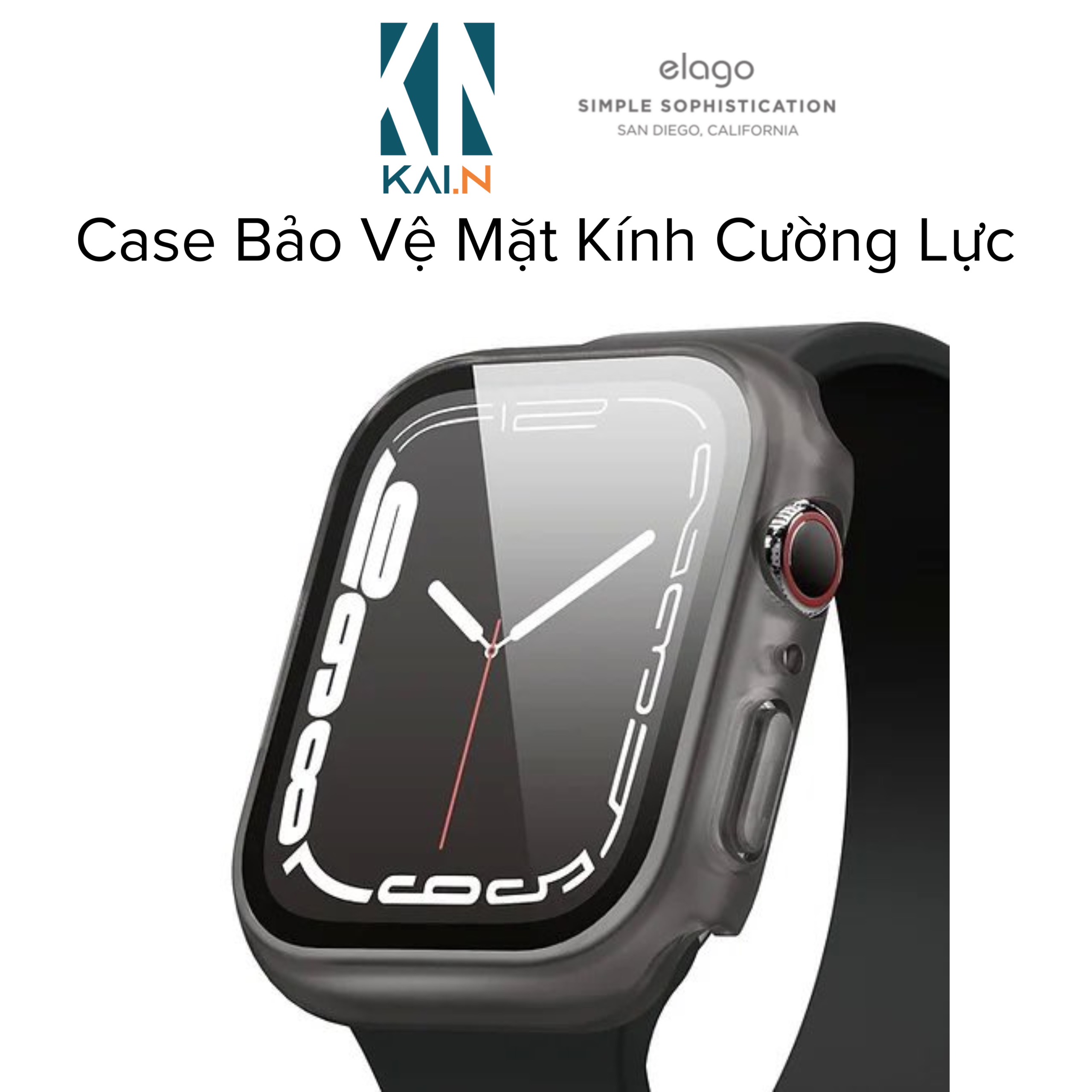 Ốp Case Elago Dành Cho Apple Watch, Clear Shield Case Mặt Kính Cường Lực - Hàng Chính Hãng