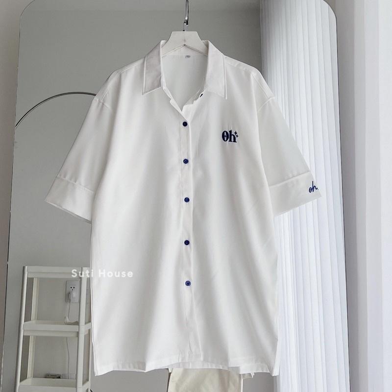 Áo Sơ Mi Form Rộng Thêu Nổi OH OH Nam Nữ Unisex