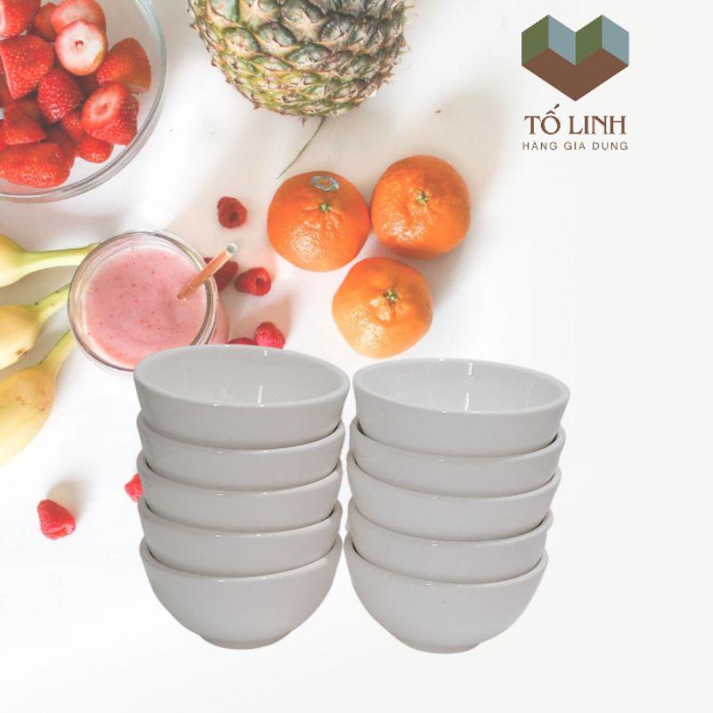 Lốc 10 Chén Cơm Sứ Trắng 4 inch