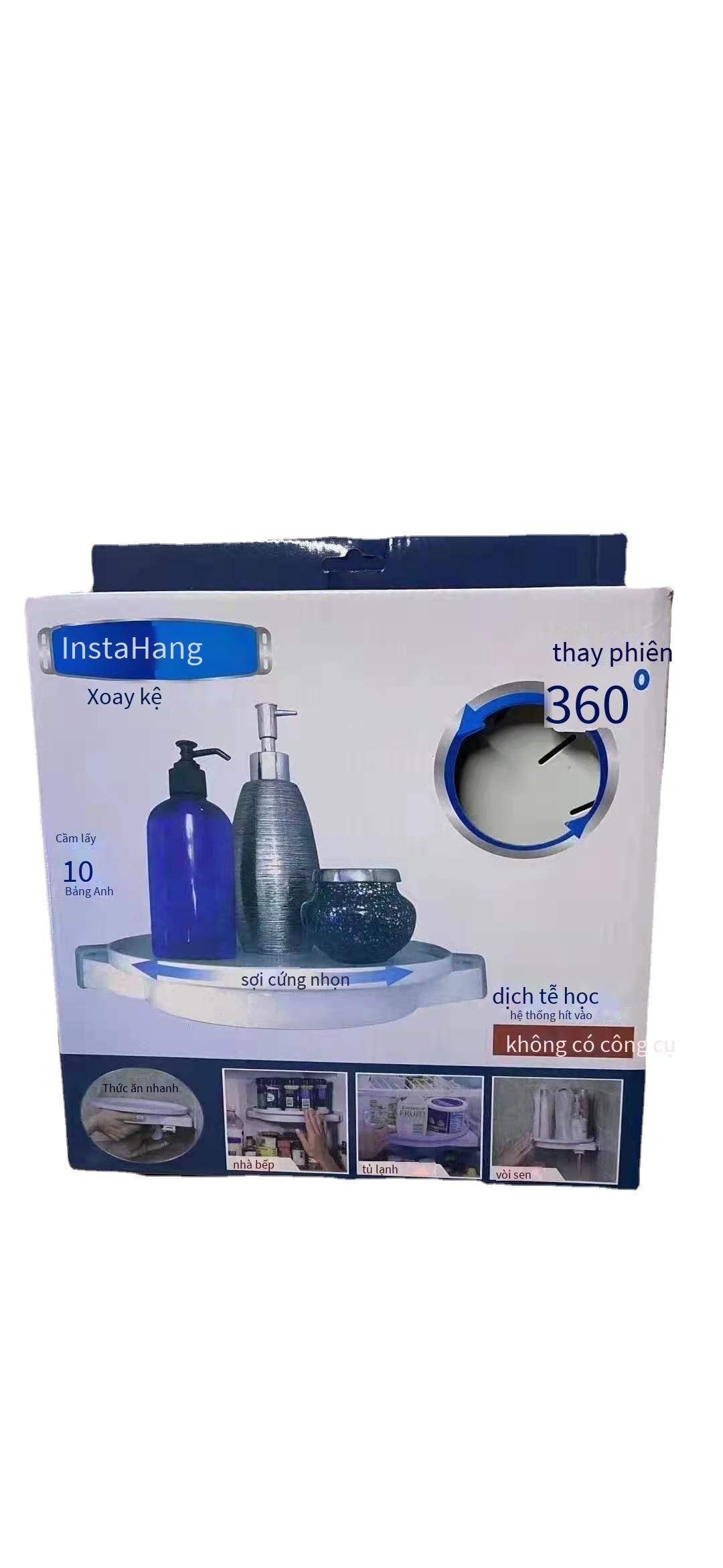 Vận Chuyển Nhanh Chóng Xoay Kệ Nhà Tắm Nhà Bếp Xoay Kệ Tam Giác Hút Tường Loại Miễn Phí Đục Lỗ Kệ