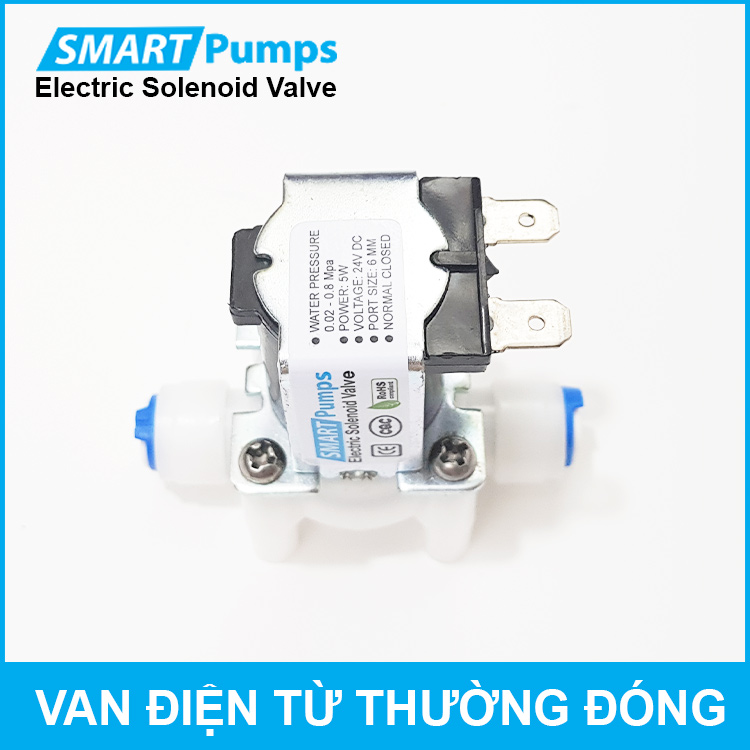 Van điện từ 24V RO 6mm thường đóng Smartpumps