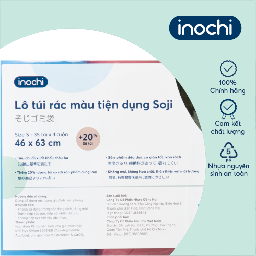 Lô túi rác màu tiện dụng Soji 4 x 10L