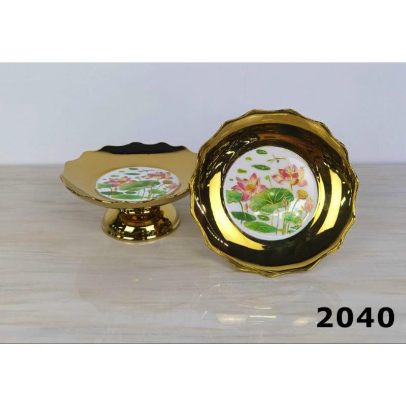 Bộ thờ cúng sen hồng sen hồng xi vàng mẫu 2040