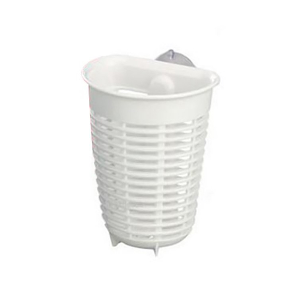 Combo Giá để giẻ rửa bát hình rổ dáng sâu màu trắng + Set 5 miếng xốp rửa bát 1 mặt ráp