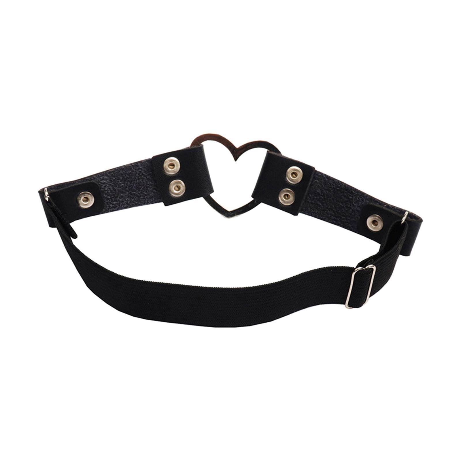 Thigh Garter Heart Shaped Punk Black Gothic Nonslip Chic for Cosplay Party