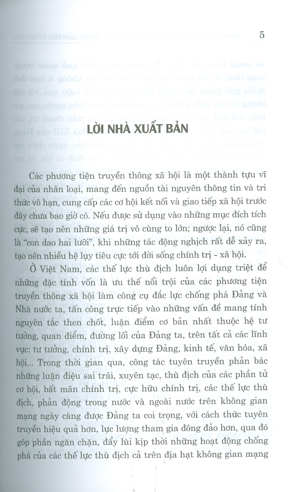 Nâng Cao Hiệu Quả Tuyên Truyền, Phản Bác Những Luận Điệu Xuyên Tạc, Sai Trái, Thù Địch Trên Các Phương Tiện Truyền Thông Xã Hội (Sách Chuyên Khảo)