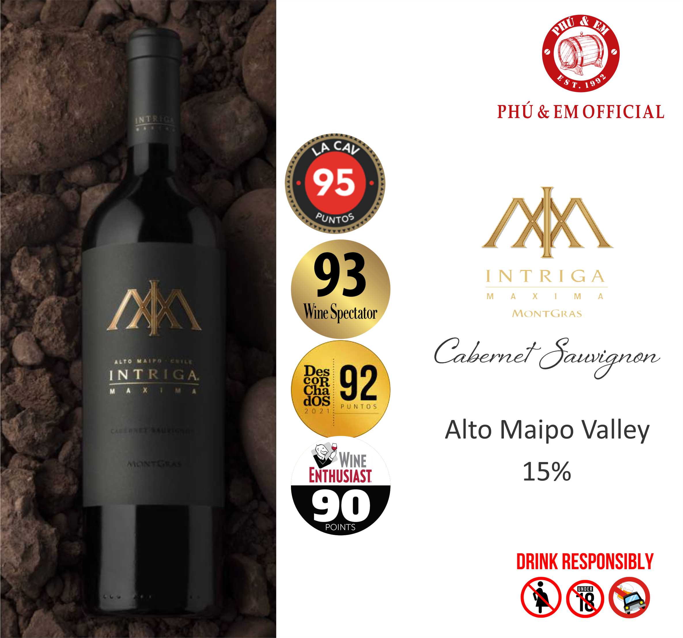 Rượu Vang Đỏ Chile Intriga Maxima