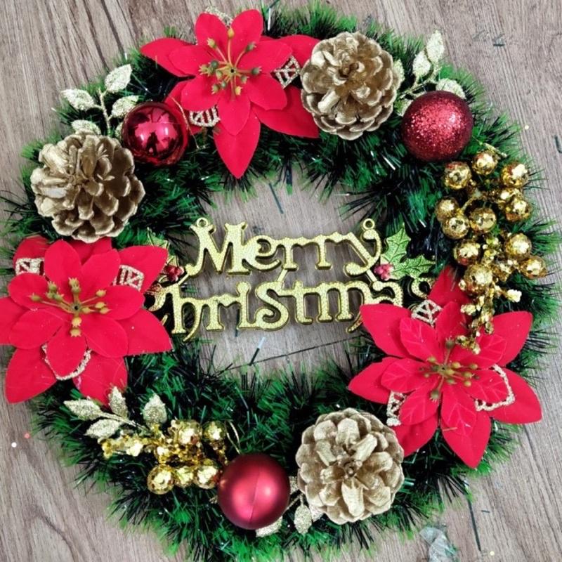 vòng tròn trang trí noel - vòng treo cửa giáng sinh đường kính 35cm