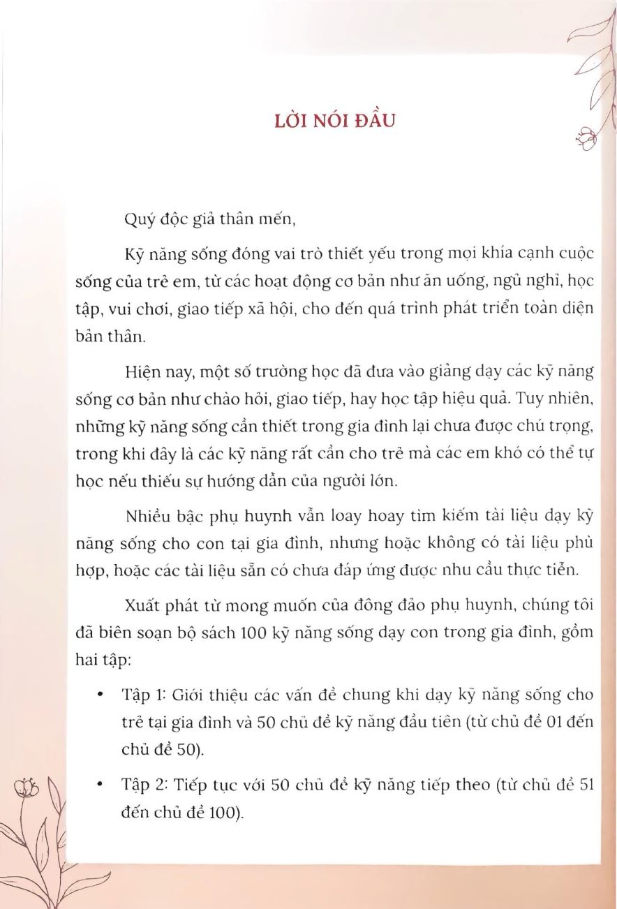 100 Kỹ Năng Sống Dạy Con Trong Gia Đình (Con Từ 3 Đến 10 Tuổi) - HA