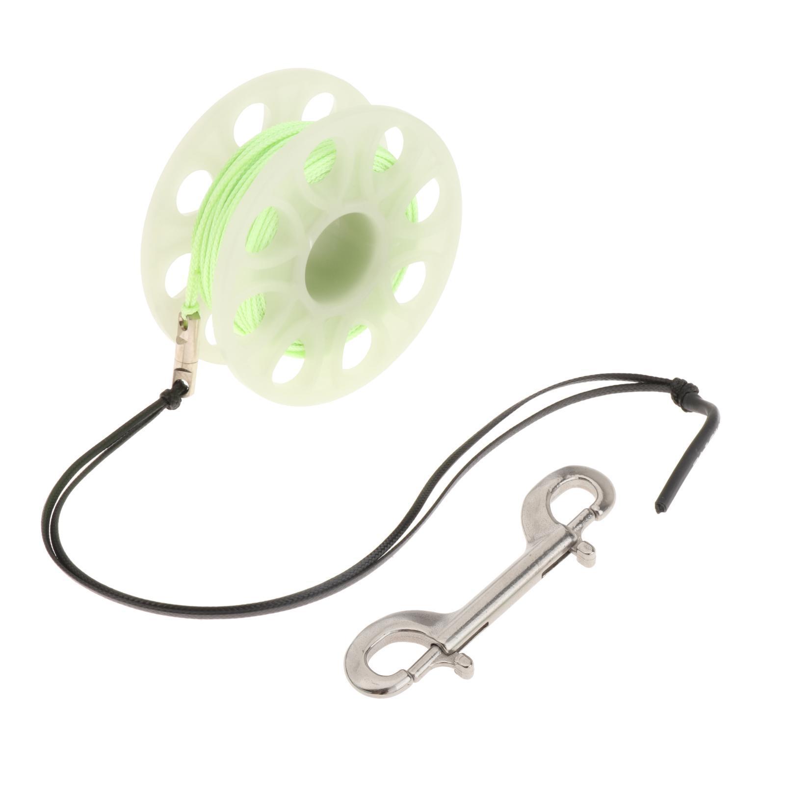 Finger Reel Scuba Diving Spool Outdoor Stainless Steel Double End Snap Hooks