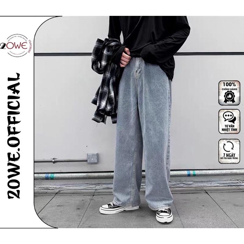 Quần Jean Baggy nam xanh sáng nhạt ống xuông rộng SR01 style hàn quốc 2021