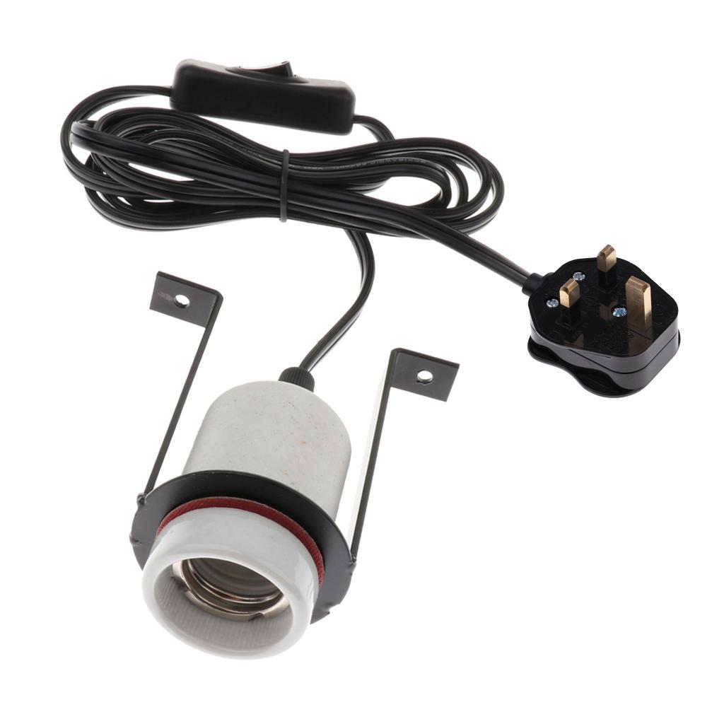 Reptile Tortoise Ceramic Heat Bulb Holder Easy for Pet Habitat Use UK Plug