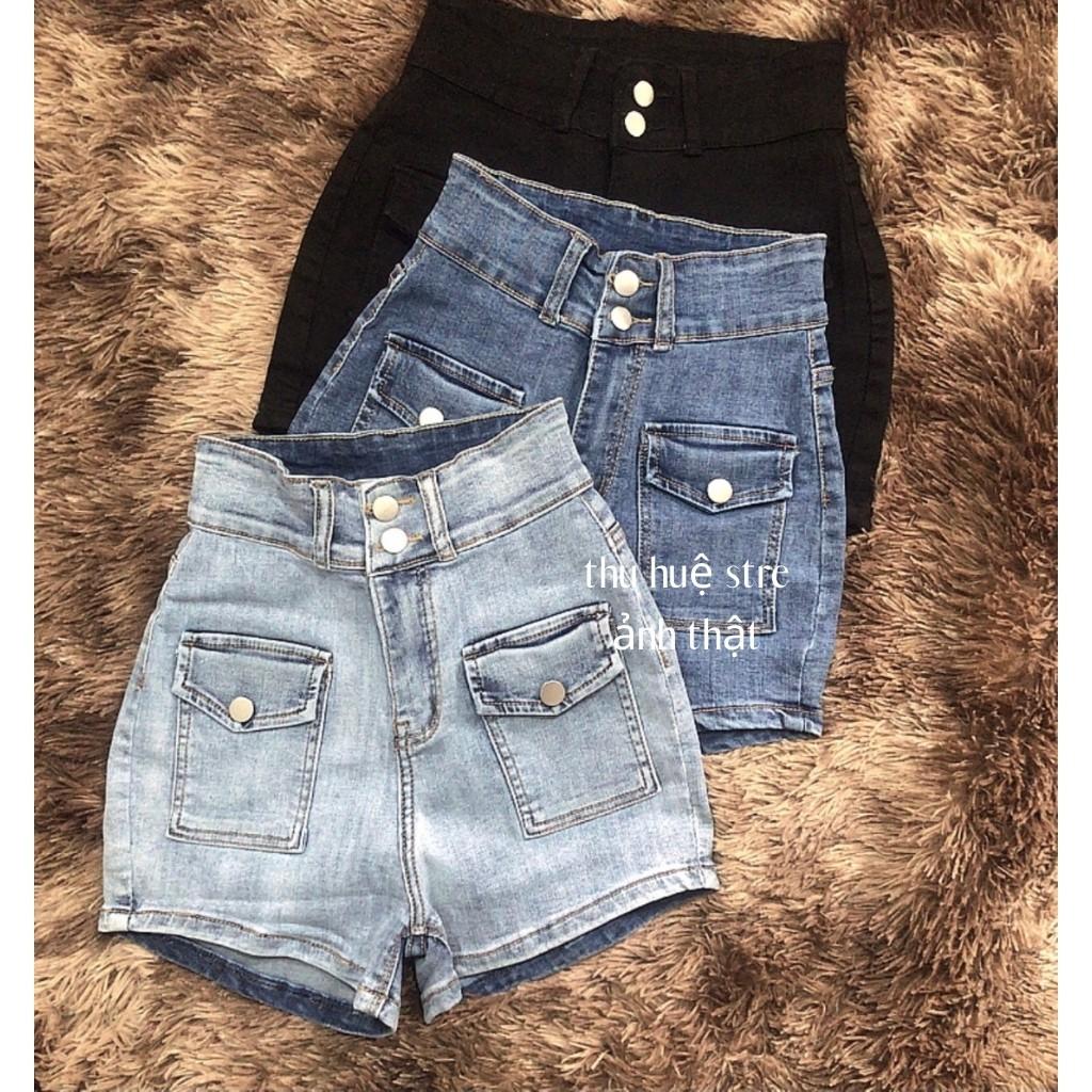 Quần Short Nữ Túi Kiểu Cạp Cao Hàng Co Giãn Siêu Đẹp