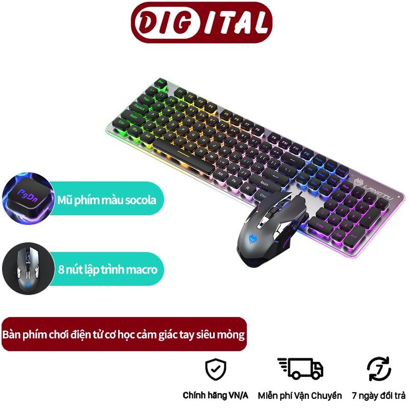 Bàn phím chơi game 104 phím LangTu L1 có dây bọc mỏng phát sáng, bàn phím USB dùng ở nhà dùng làm việc máy tính