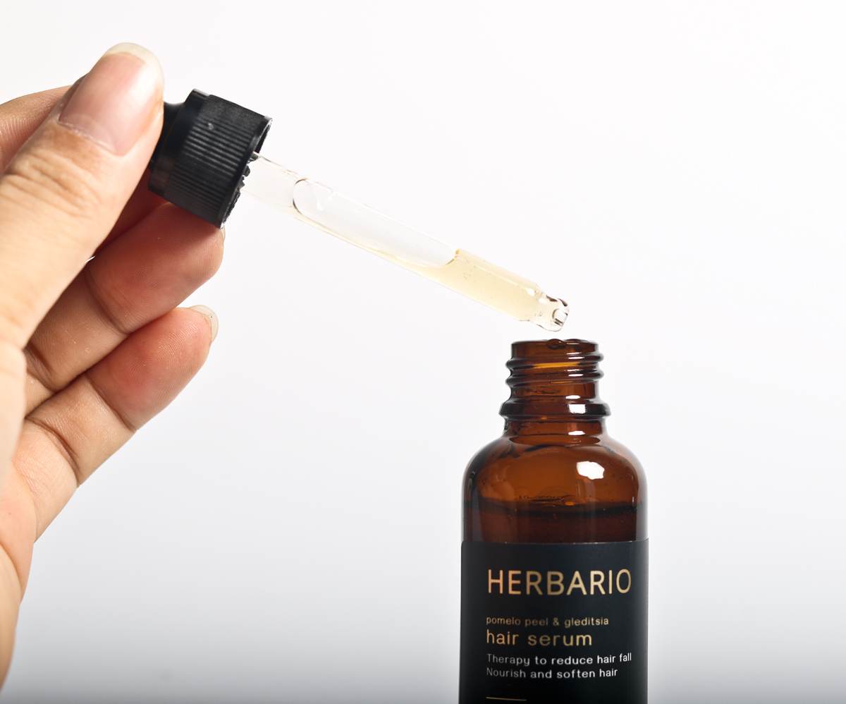 Serum mọc tóc tinh dầu vỏ bưởi &amp; tinh dầu bồ kết herbario 30ml tinh chất kích thích mọc tóc nhanh, ngăn rụng tóc, hỗ trợ trị Rụng Tóc, làm tóc dài nhanh