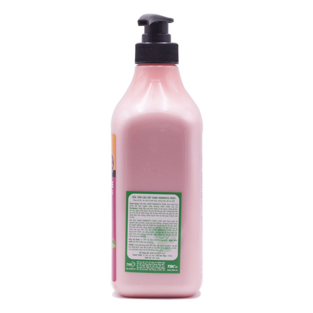 Sữa tắm hương nước hoa cao cấp giúp săn chắc da Hàn Quốc Dabo Romatic Rose (750ml) Tinh chất hoa hồng – Hàng chính hãng.