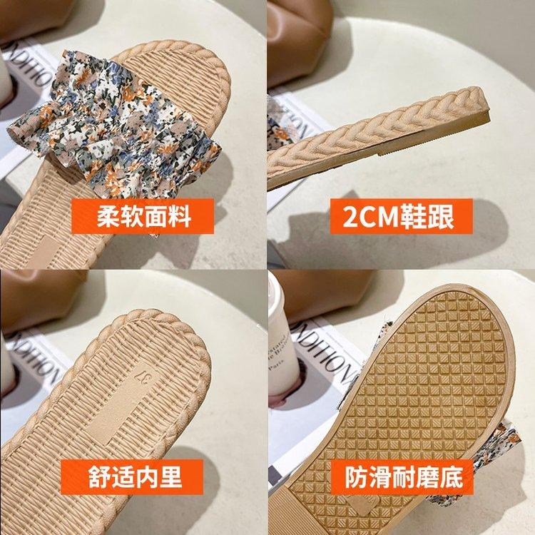 Dép Đế Bệt Mũi Tròn Đính Hoa Thời Trang Dành Cho Nữ