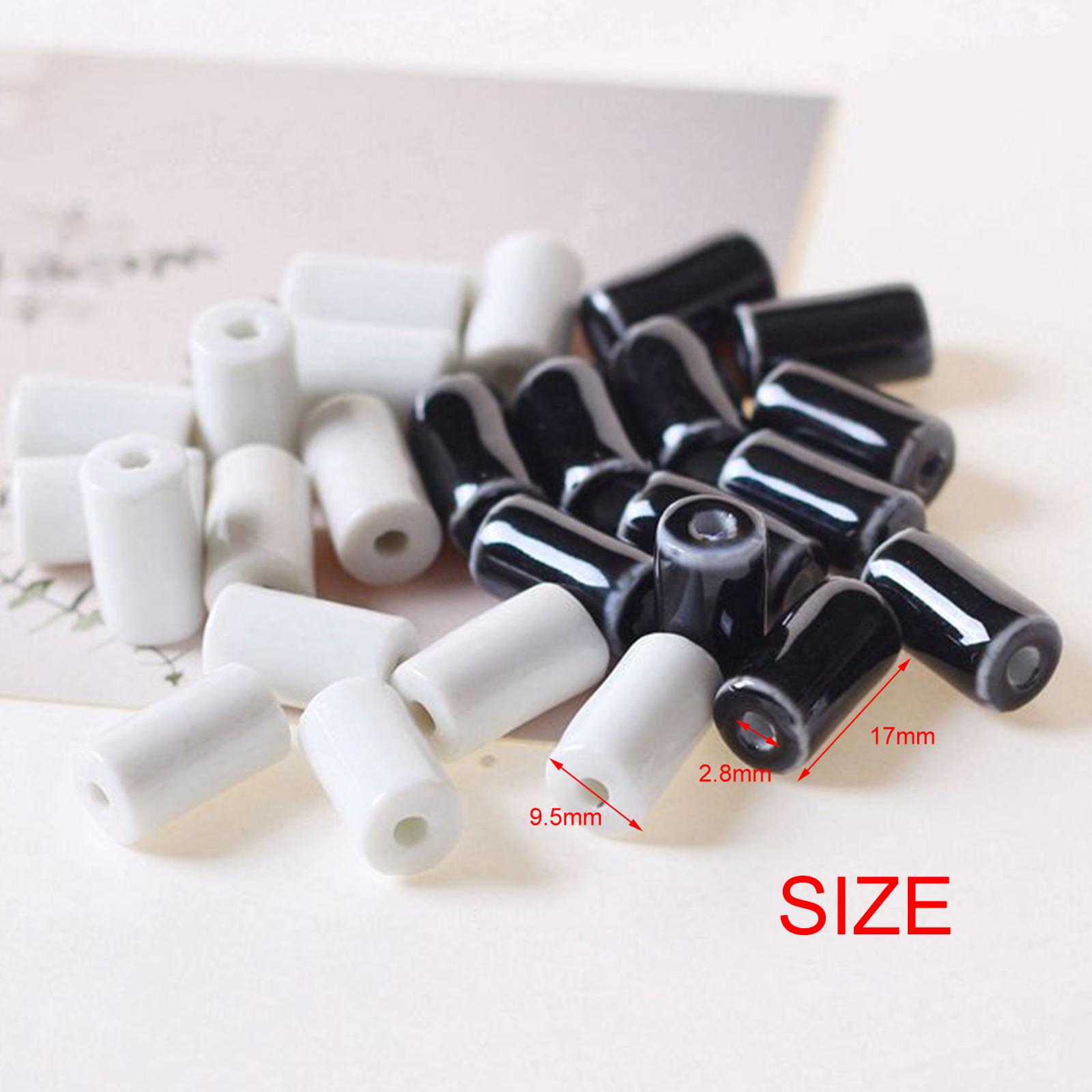 10Pcs Ceramic Tube Spacer Beads For Jewerly Making Earring Bracelet