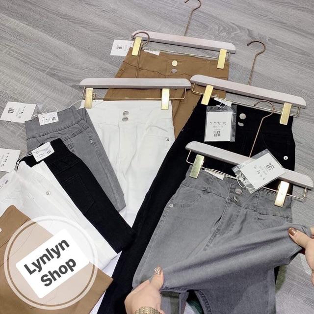 QUẦN JEAN NỮ CHẤT BÒ GIẤY KAKI 2 khuy siêu đẹp 765