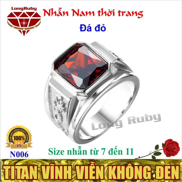 NHẪN NAM TITAN RỒNG ĐÁ XANH LÁ | NHẪN RỒNG NAM INOX - N006B