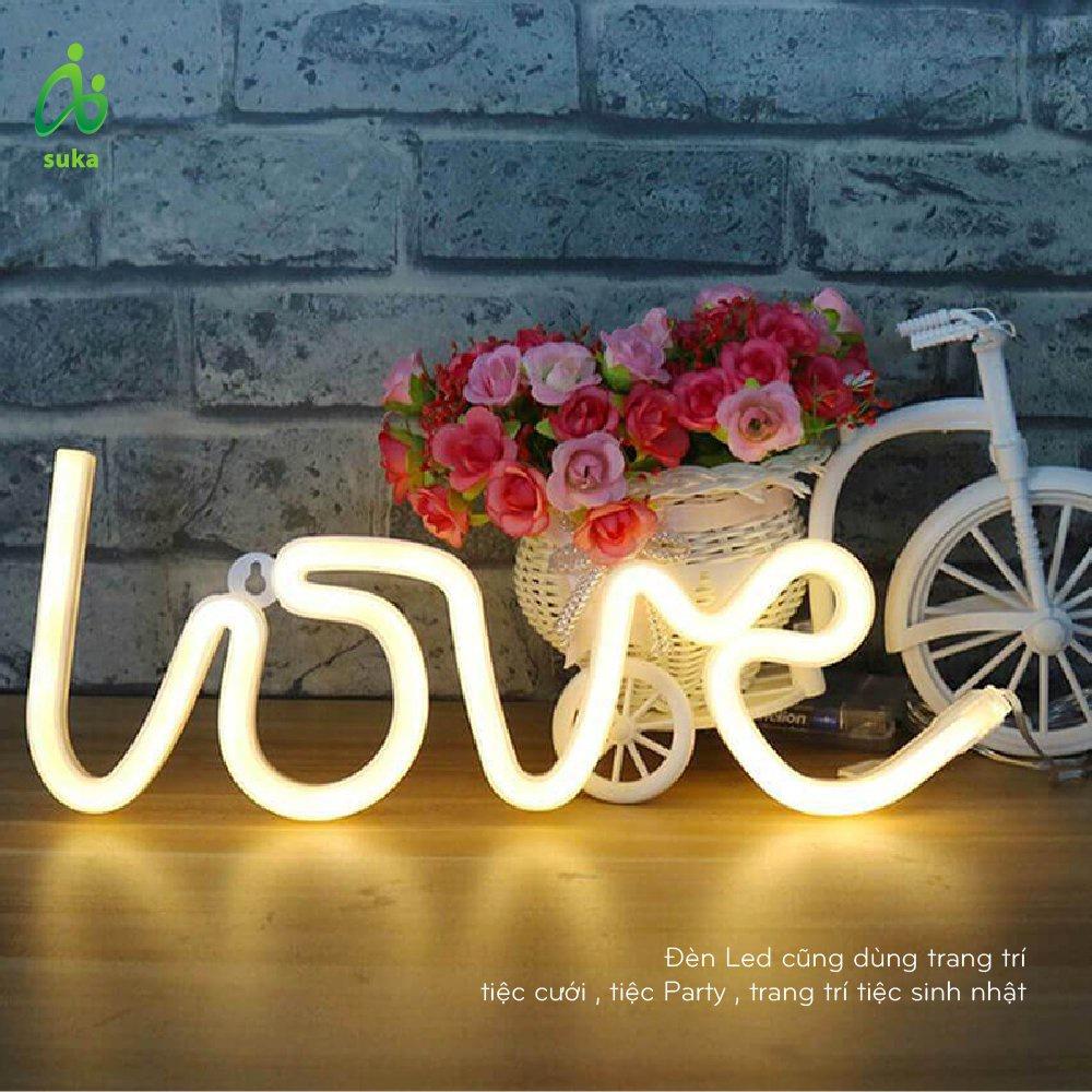 Đèn trang trí phòng ngủ-Đèn led neon để bàn đẹp, trang trí tiệc tùng chữ LOVE SK