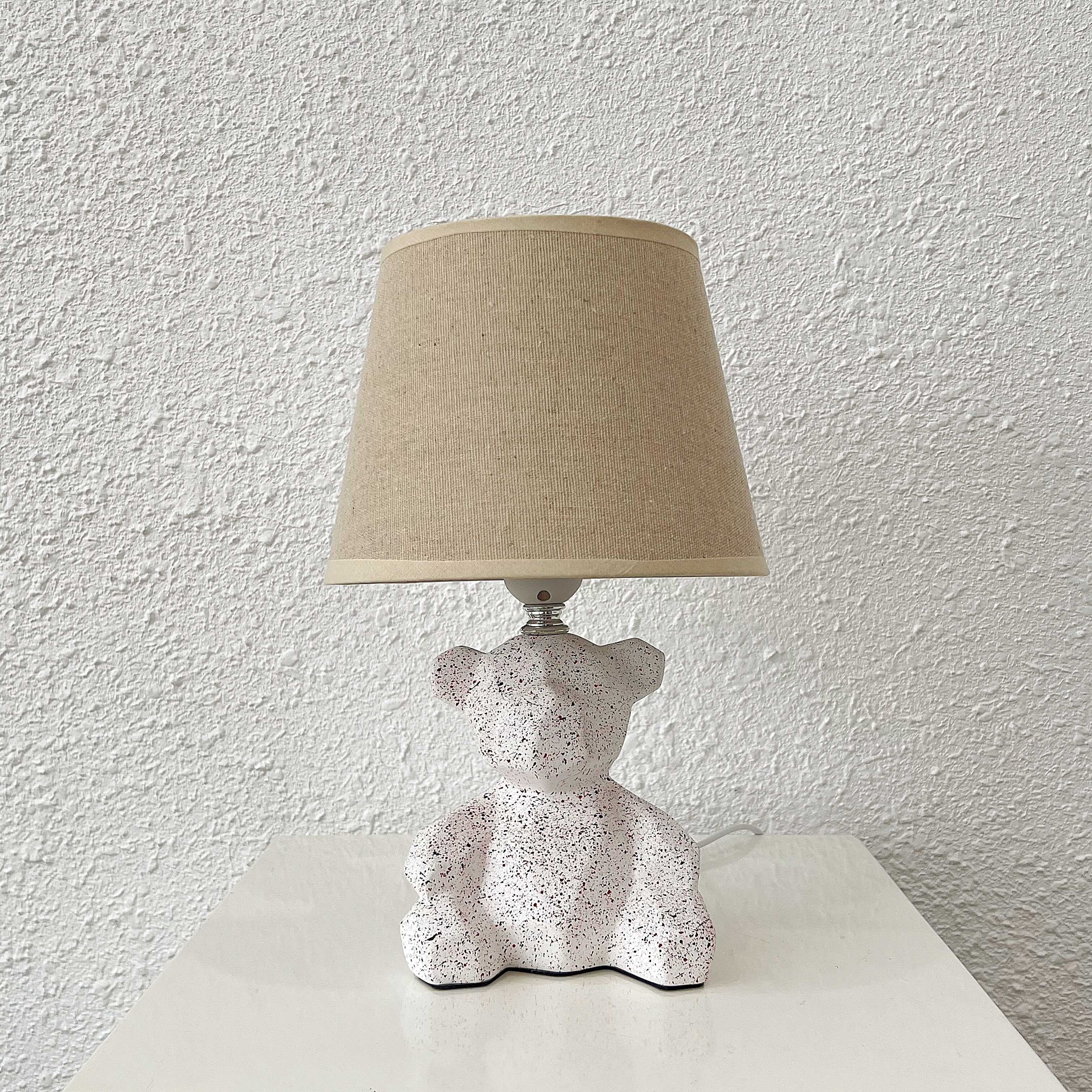 Đèn ngủ hình gấu màu trắng dễ thương bằng gốm sứ DBG002