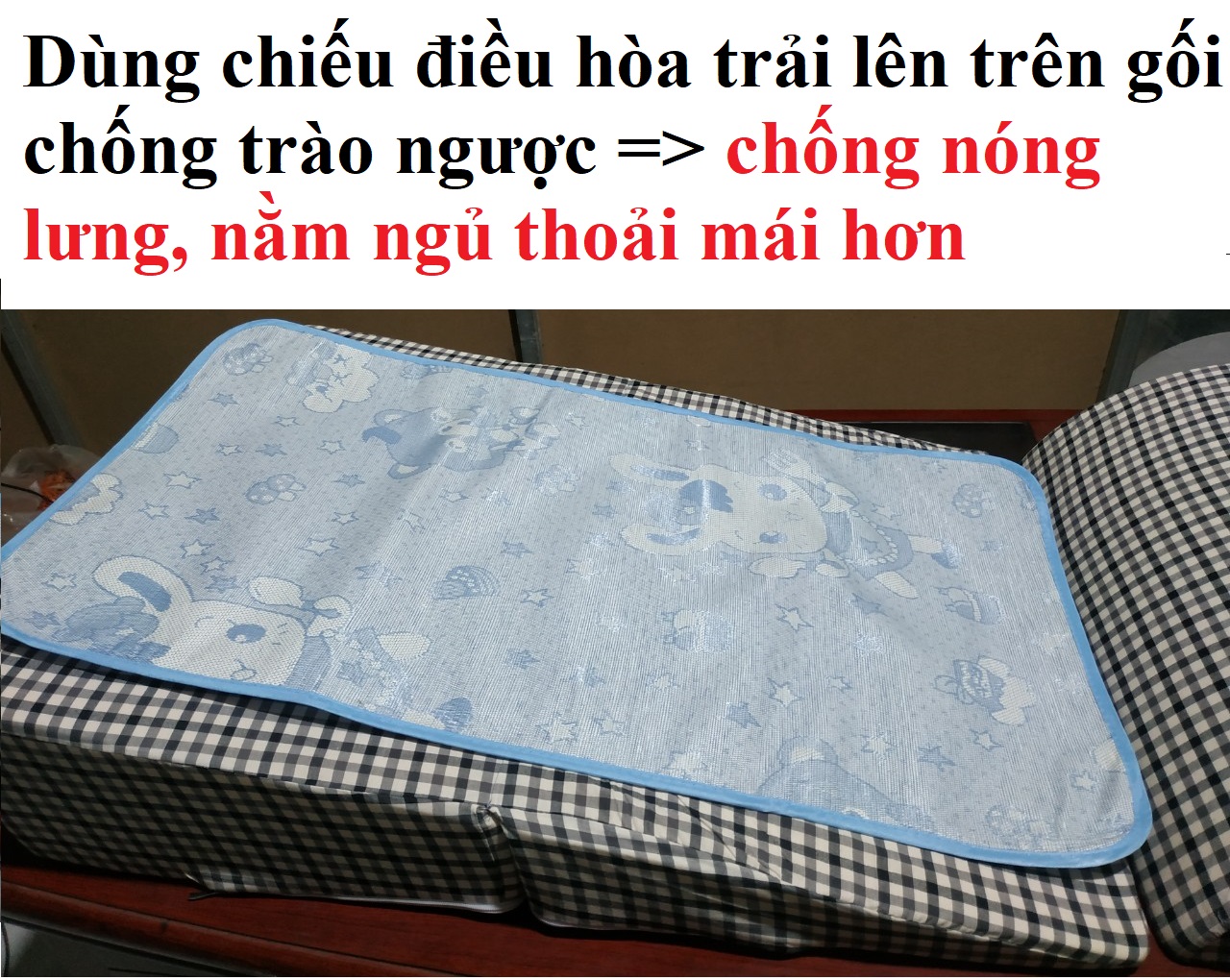 Gối chống trào ngược dạ dày cho người lớn Babylux (Mã BL09) - 80 x 60 x 20 cm, có kê chân giúp chống trào tốt hơn & kết hợp chữa đau lưng, có thể gập gọn lại được