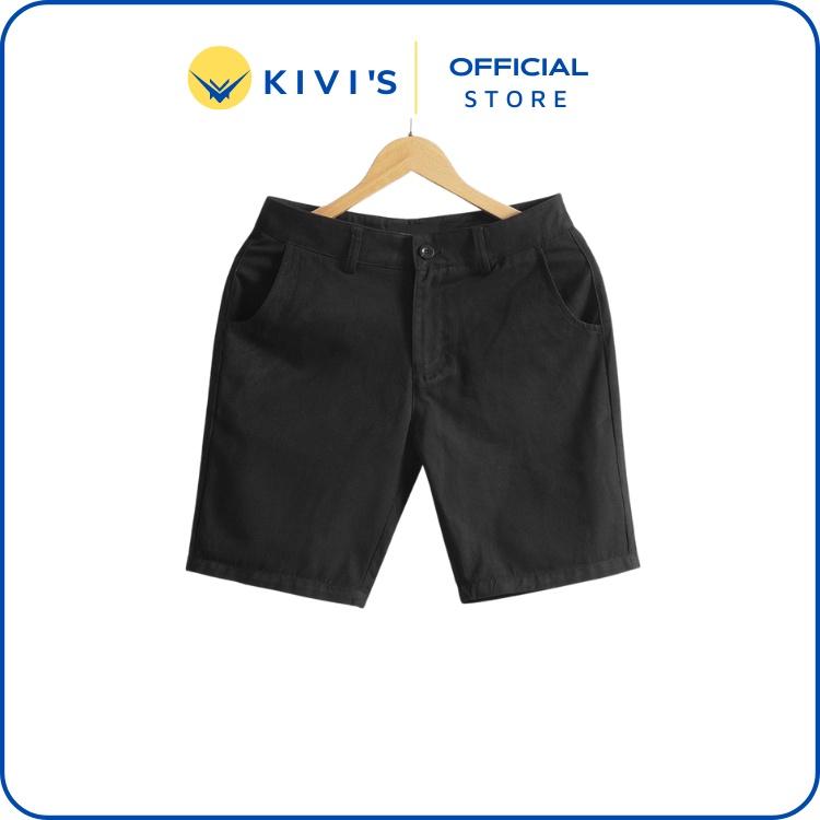 Quần short nam OKYI chất liệu kaki jean co giãn thiết kế đơn giản chuẩn form KIVI'S