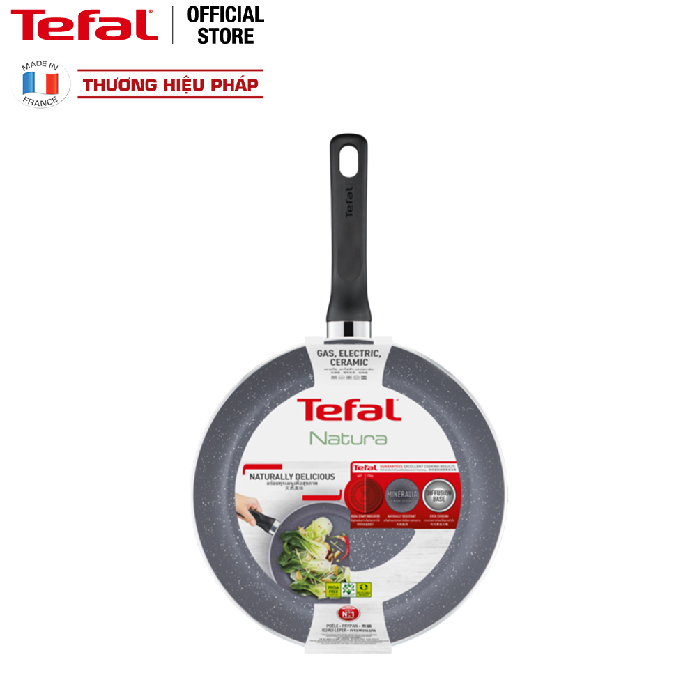 Chảo chiên chống dính Tefal Natura 28cm, dùng cho bếp gas và hồng ngoại- Hàng chính hãng