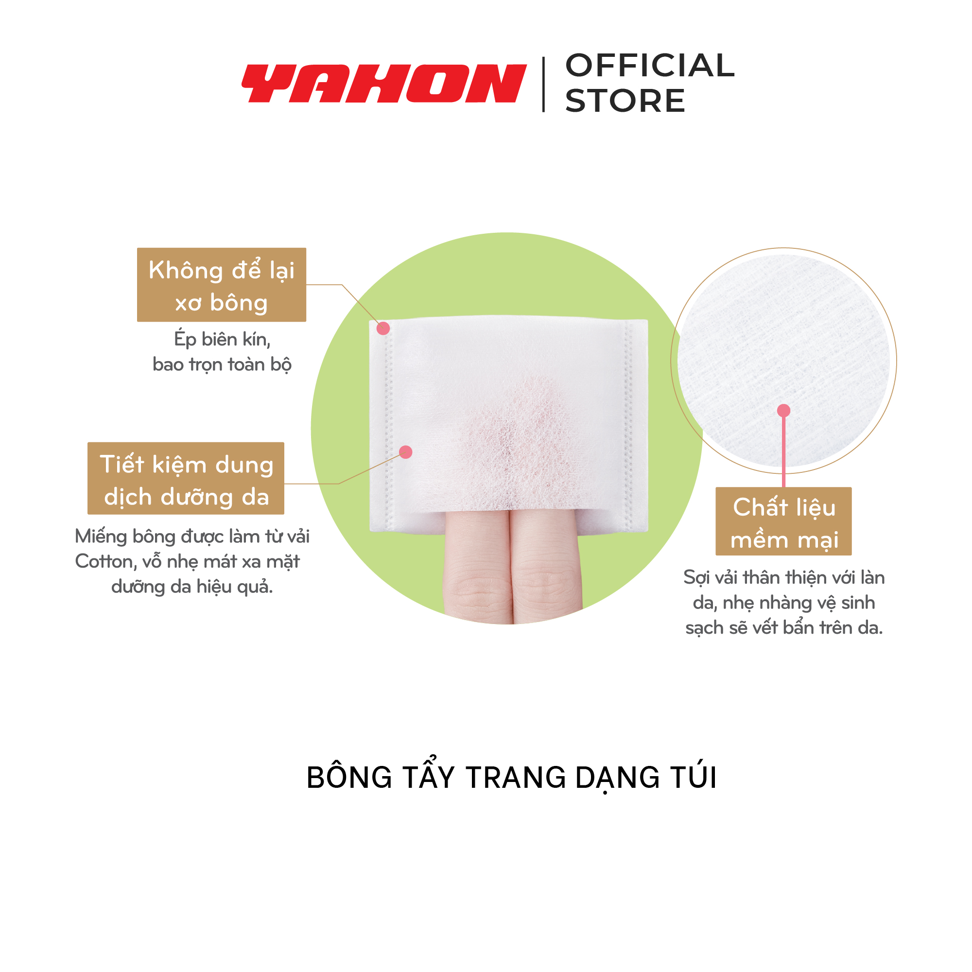 Combo 6 Hộp Bông tẩy trang POP-PUF 6x8cm dạng túi, 80 Miếng/Hộp