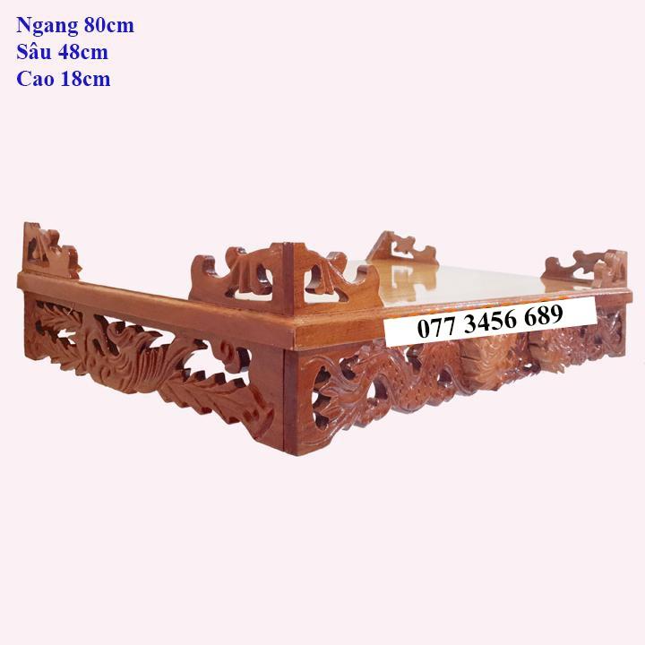 Bàn thờ treo tường gỗ căm xe mặt gõ ngang 80cm