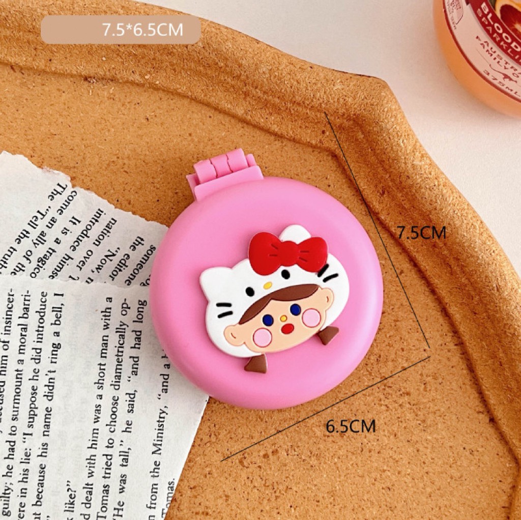 Gương mini kèm lược cầm tay cute trang điểm chải tóc 2 mặt tiện lợi nhiều màu quà tặng dễ thương học sinh nữ giá rẻ