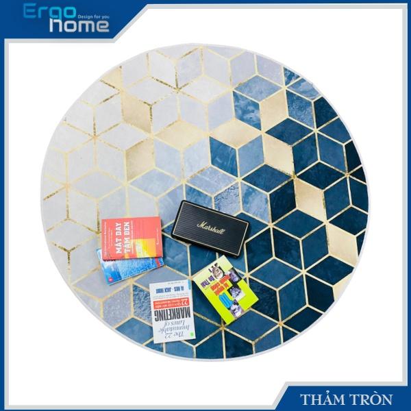 Thảm trải sàn CAO CẤP Ergohome rộng 1m / 1,2m, thảm tròn trang trí phòng khách, phòng ngủ, phòng làm việc