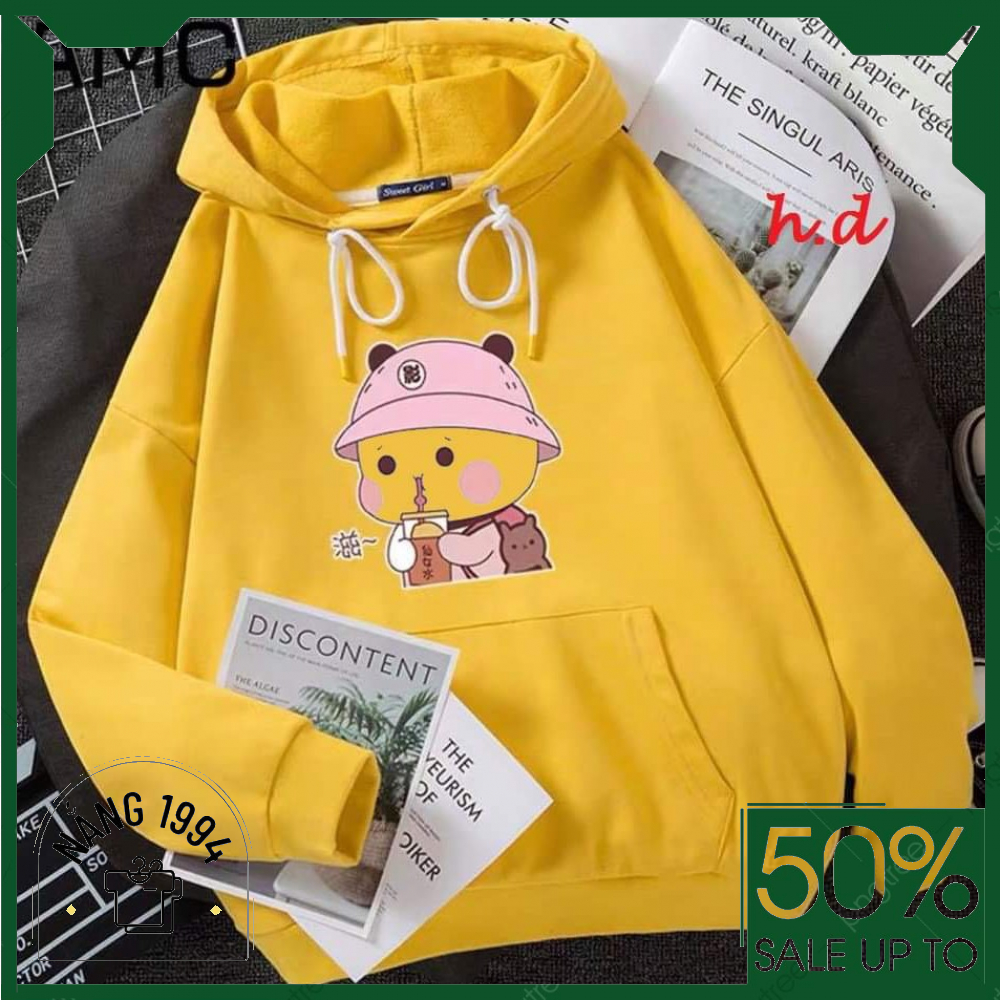 Áo hoodie nữ in hình dễ thương giao hình ngẫu nhiên