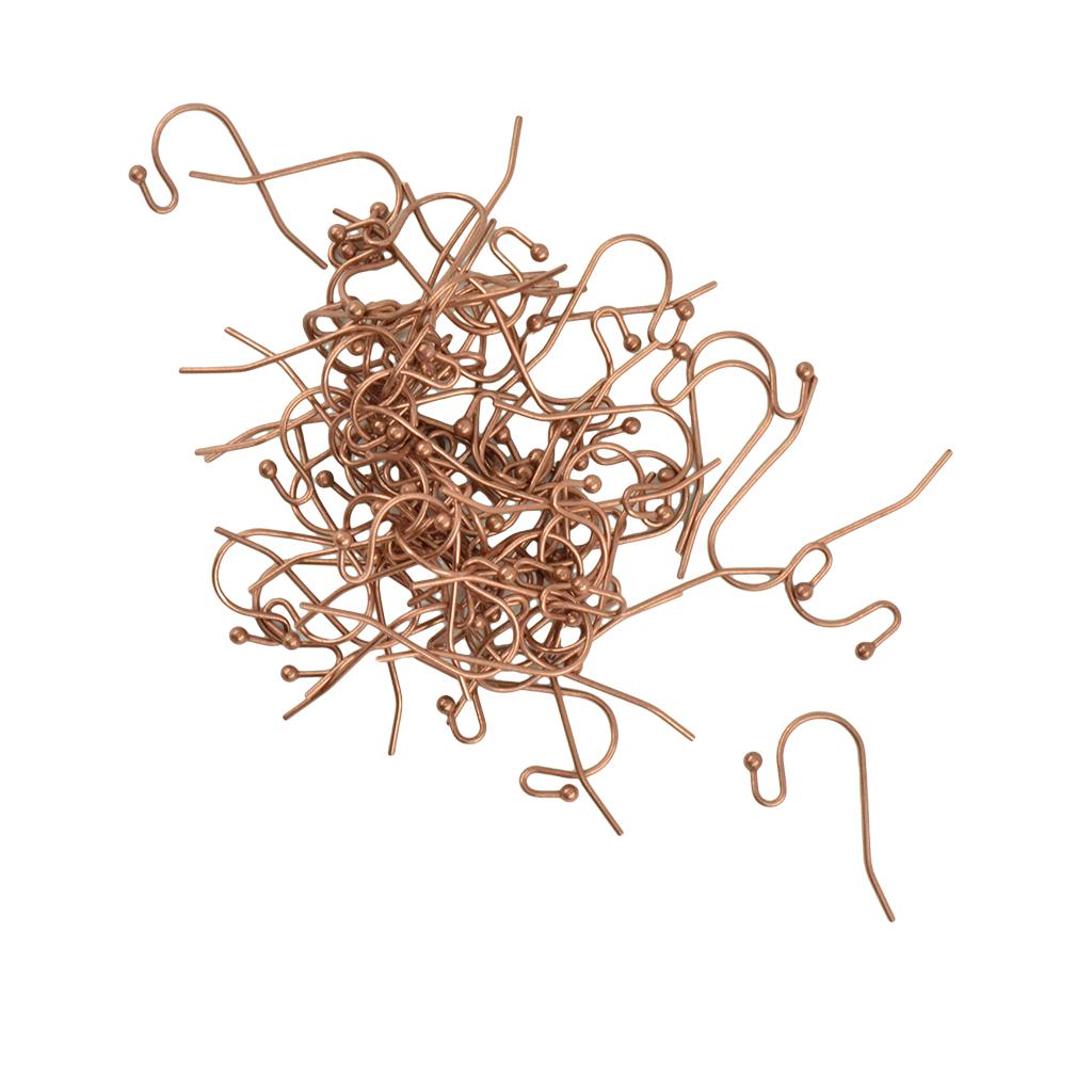 100pcs Brass French Wire Dot Ball Earring Hook Dangle DIY Findings