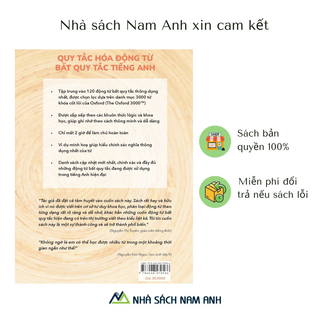 QUY TẮC HÓA ĐỘNG TỪ BẤT QUY TẮC TIẾNG ANH - TẶNG KÈM AUDIO & PHỤ BẢN TRA CỨU TIỆN DỤNG